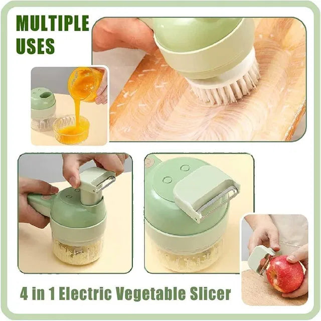 4 in 1 PORTABLE ELECTRIC VEGETABLES CUTTER SET