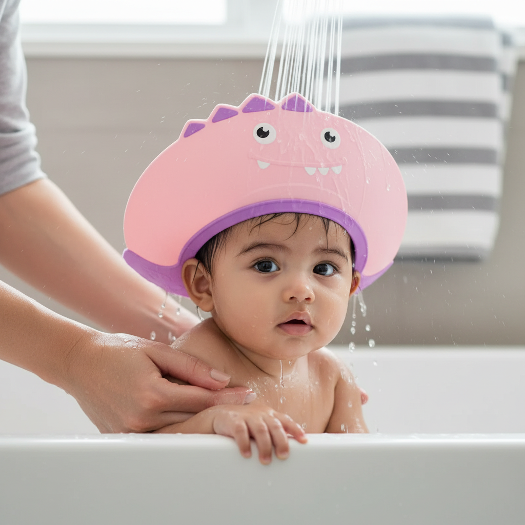 Soft Adjustable Visor Hat Safe Shampoo Shower Bathing Protection Bath Cap for Toddlers, Baby, Kids, Children (Multicolor)